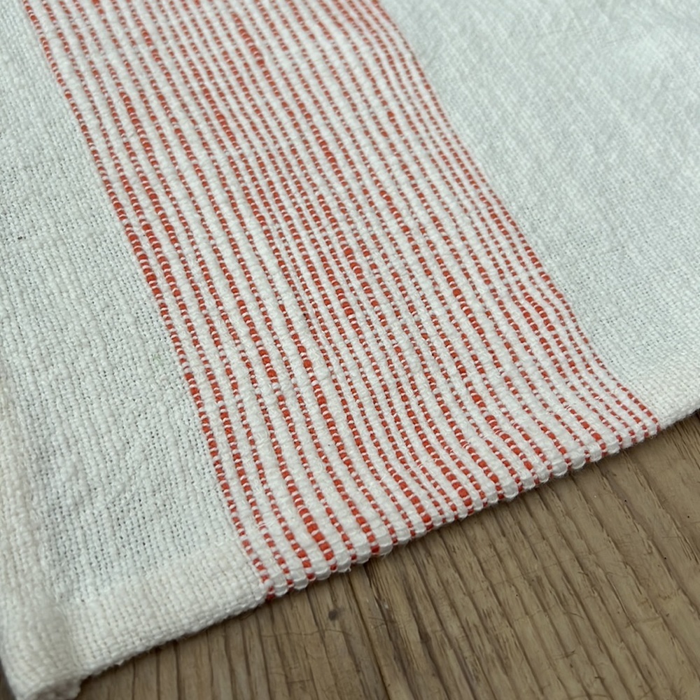 Set of 5 Threshold Cream with Orange Stripe Placemats 14”x19” - Picture 3 of 6